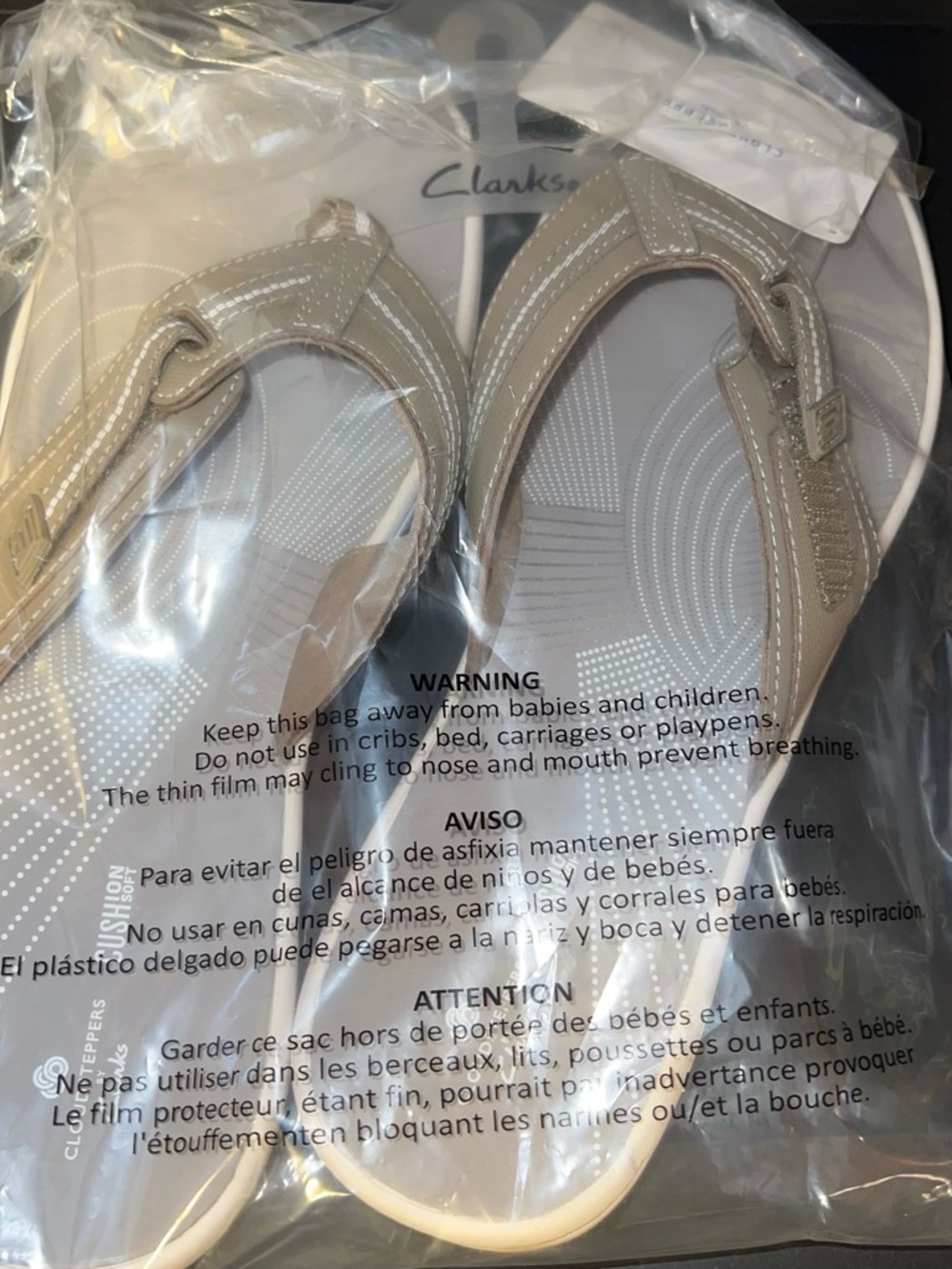 Clarks Women’s Beige/Taupe Casual Thong Sandals